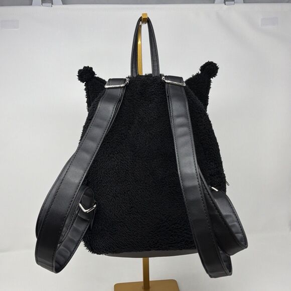 Sanrio Kuromi Plush Mini Backpack Loungefly Black Pink Fuzzy Bag main image 12